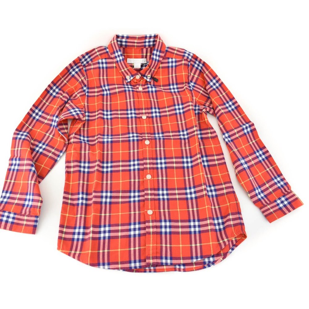BURBERRY Children: Red, "Nova Check" Button Up